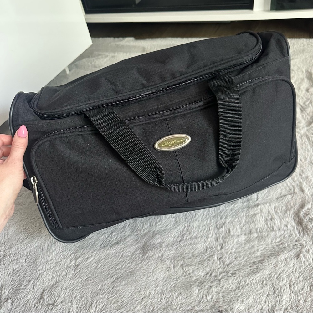 Eddie Bauer Black Duffel Bag Carry On Unisex Men’s Woman’s Tote Travel Luggage